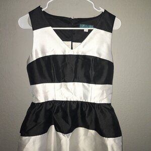 Pim + Larkin Kate Fit n Flare Dress Black/White with pockets Medium